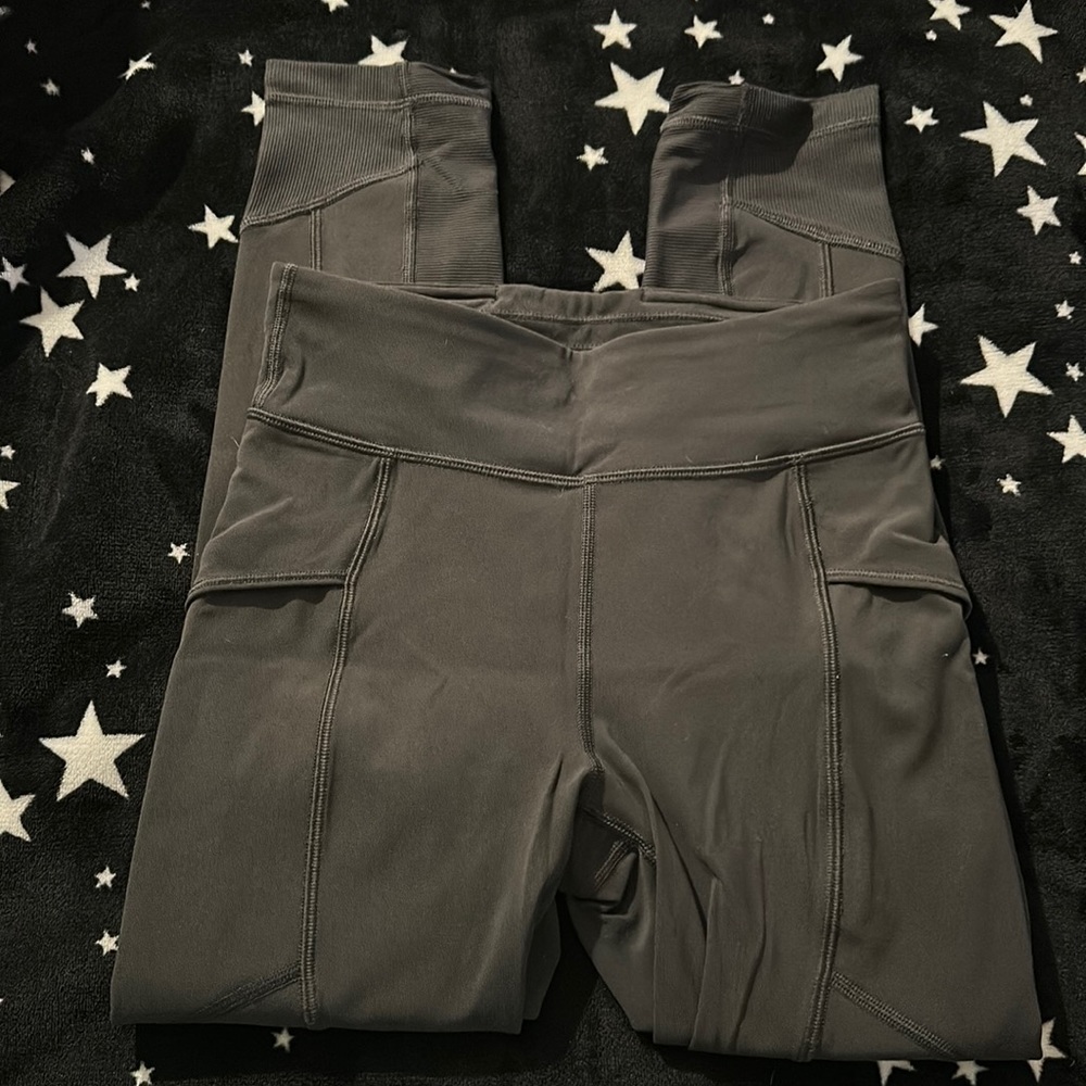 7/8ths grey legging with ribbing